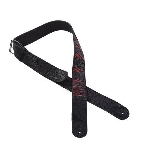 Jackson Shark Fin Leather Strap, Red and Black, 2" Accessories / Straps