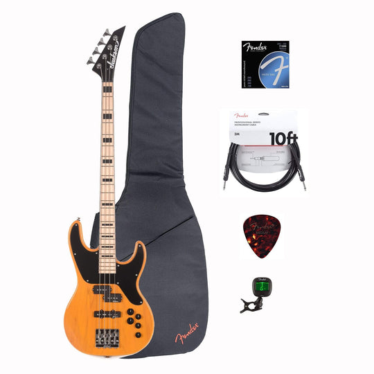 Jackson X Series CBXNTM IV Bass Butterscotch w/Gig Bag, Tuner, Cables, Picks and Strings Bundle Bass Guitars / 4-String