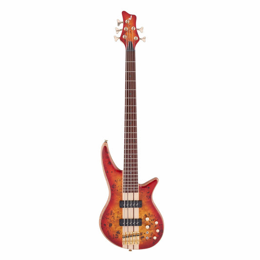 Jackson Pro Series Spectra Bass SB V Poplar Burl Transparent Cherry Burst Bass Guitars / 5-String or More