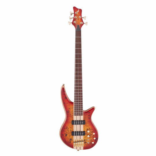 Jackson Pro Series Spectra Bass SB V Poplar Burl Transparent Cherry Burst Bass Guitars / 5-String or More
