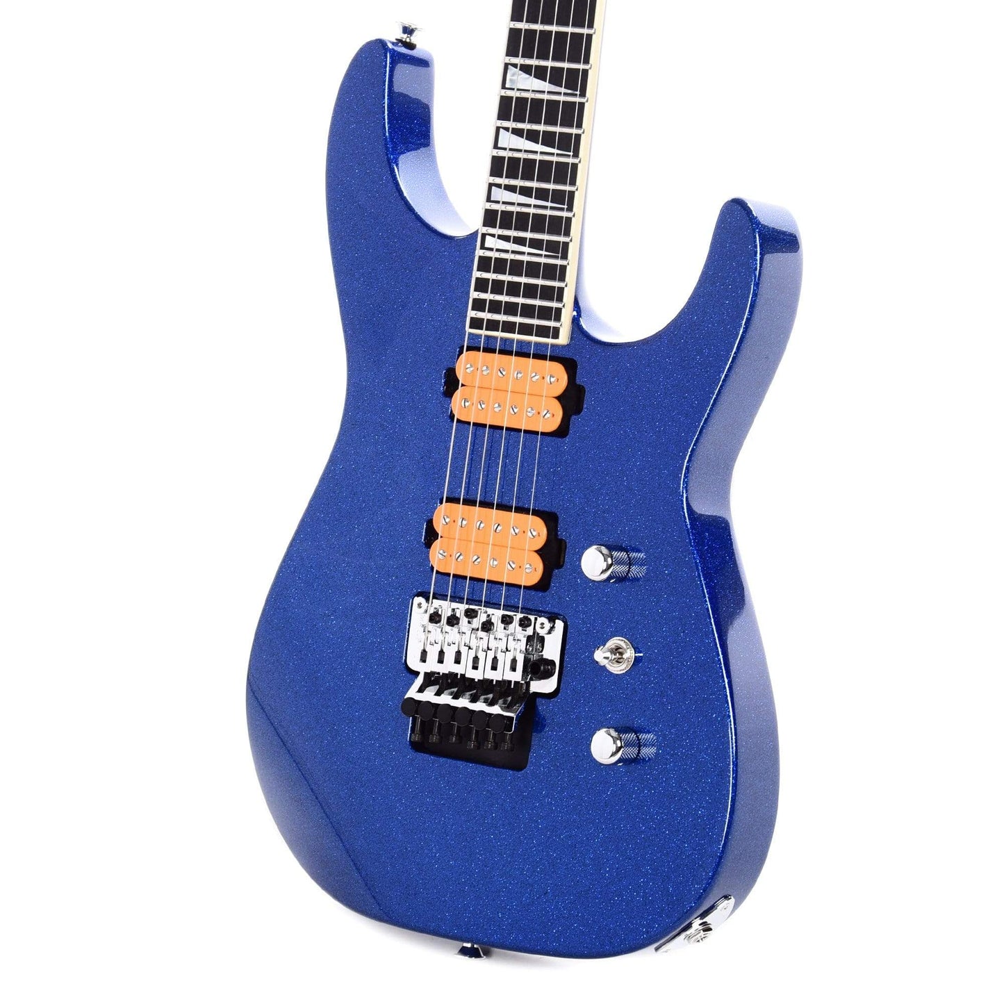 Jackson Custom Shop "CME Spec" Soloist 2H FR Midnight Blue Sparkle w/Orange Bare Knuckle Aftermaths Electric Guitars / Solid Body