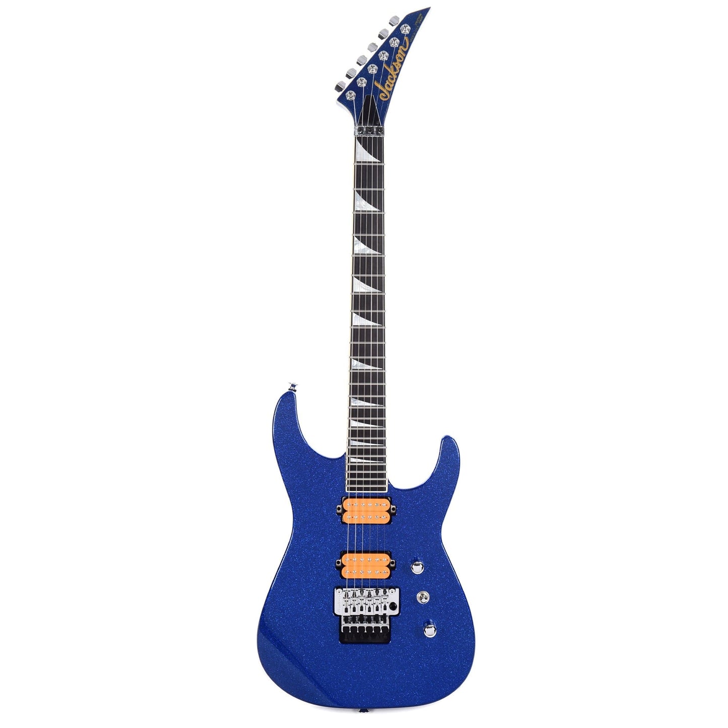 Jackson Custom Shop "CME Spec" Soloist 2H FR Midnight Blue Sparkle w/Orange Bare Knuckle Aftermaths Electric Guitars / Solid Body