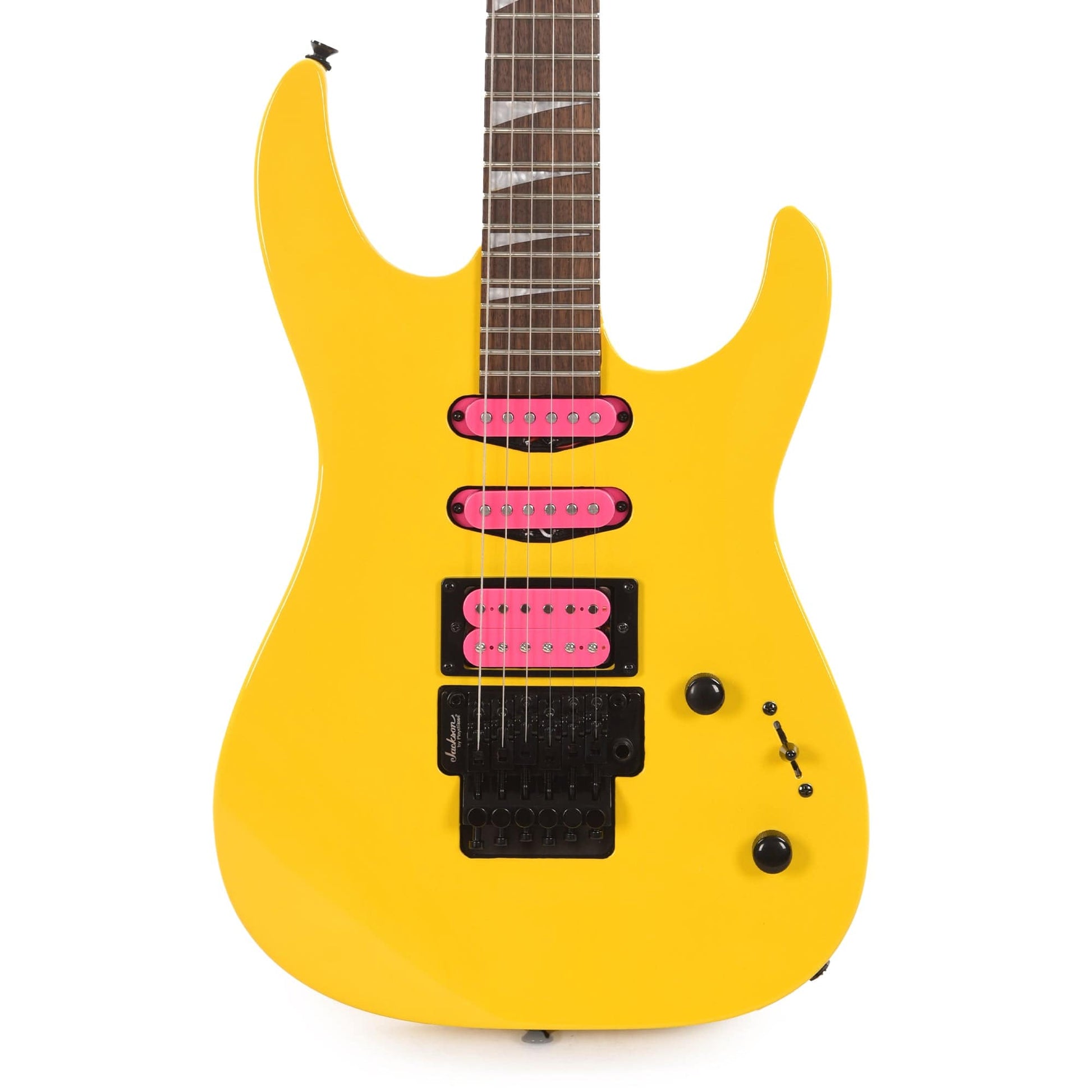 Jackson DK3XR HSS Caution Yellow w/Pink Pickups Electric Guitars / Solid Body