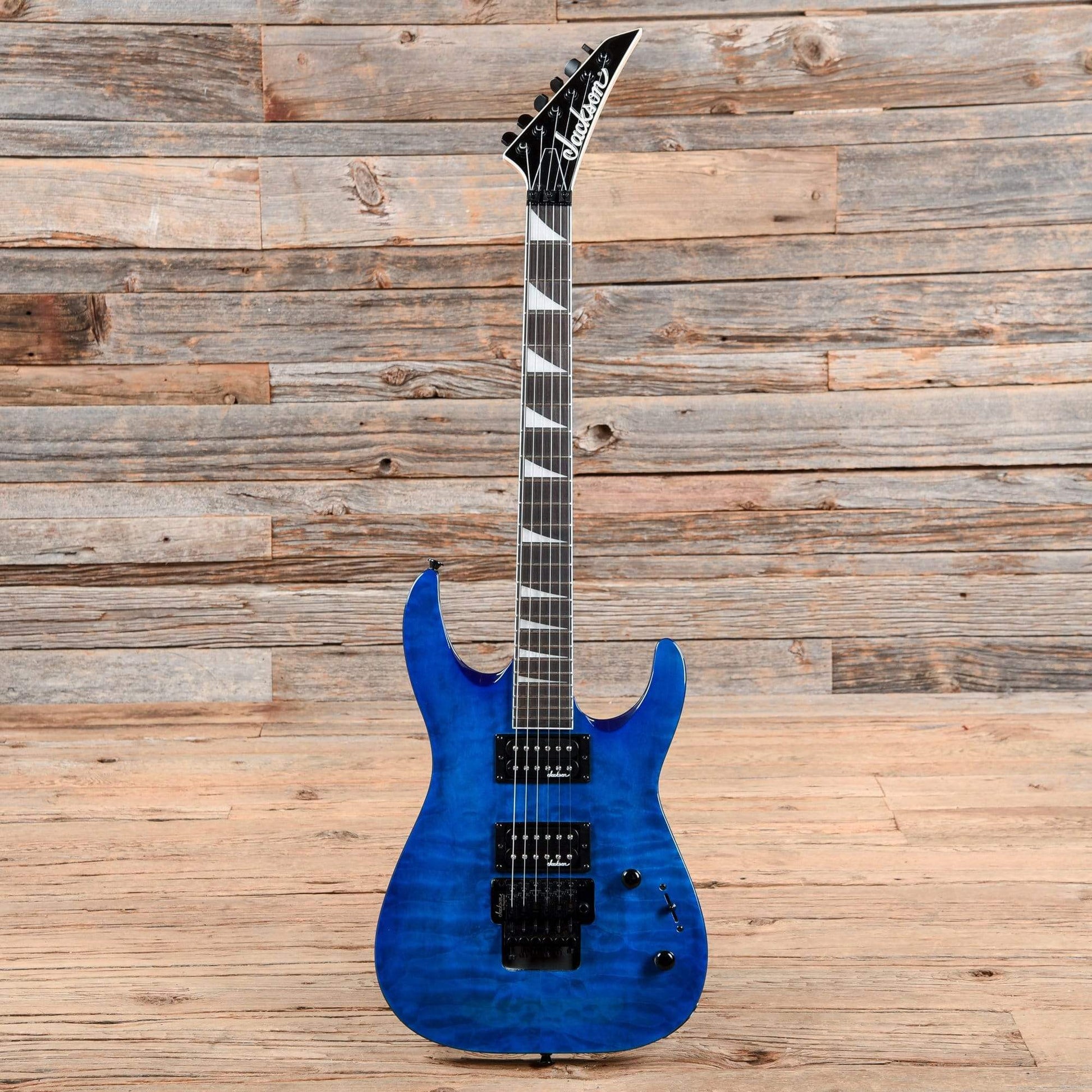 Jackson JS Series Dinky Arch Top JS32Q Transparent Blue Electric Guitars / Solid Body