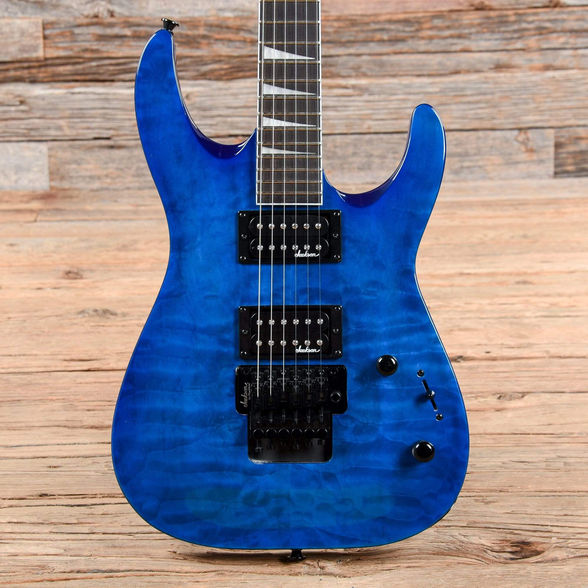 Jackson JS Series Dinky Arch Top JS32Q Transparent Blue Electric Guitars / Solid Body