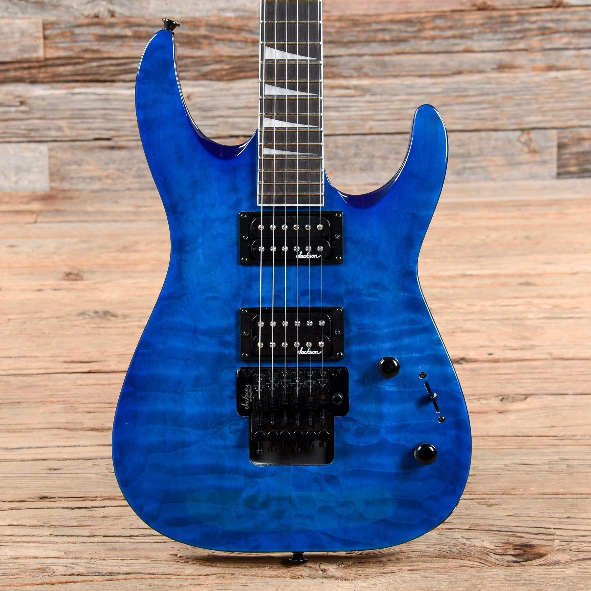 Jackson JS Series Dinky Arch Top JS32Q Transparent Blue Electric Guitars / Solid Body