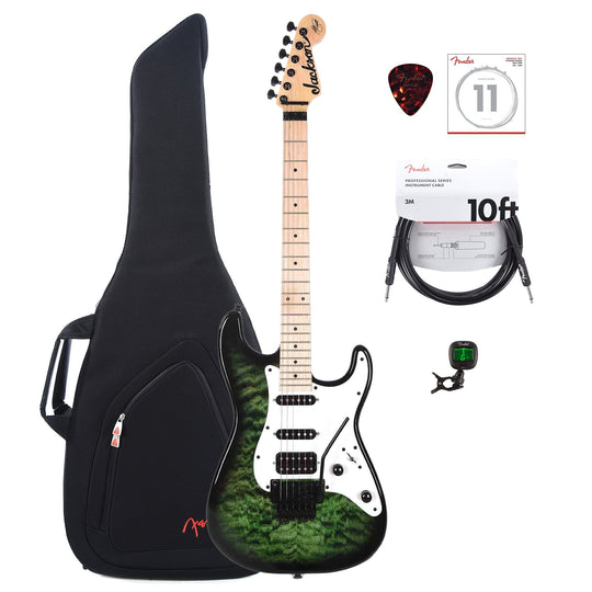 Jackson X Series Adrian Smith SDXQ Transparent Green w/Gig Bag, Tuner, (1) Cable, Picks and Strings Bundle Electric Guitars / Solid Body