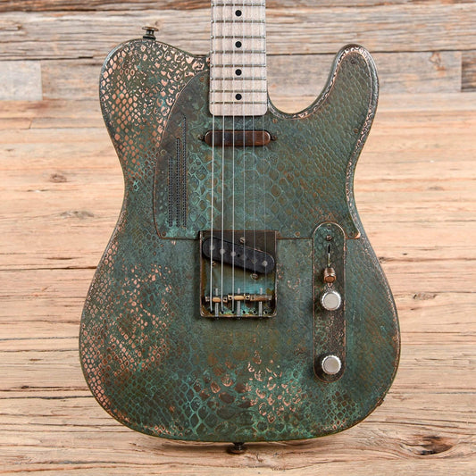 James Trussart Steelcaster Swamp Green w/Antique Copper Snakeskin 2019 Electric Guitars / Semi-Hollow