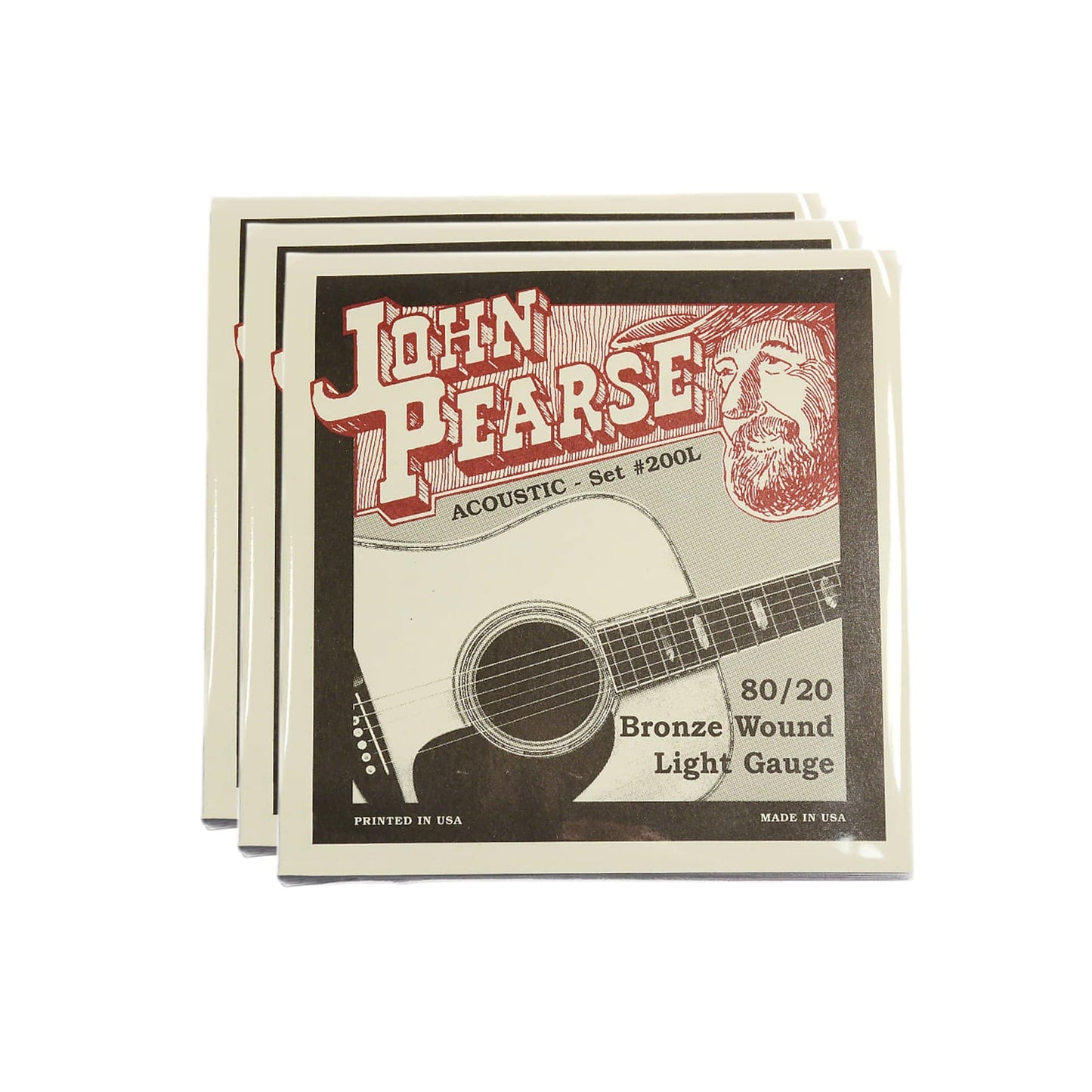 John Pearse Acoustic Strings 80/20 Bronze Light 12-53 3 Pack Bundle Accessories / Strings / Guitar Strings