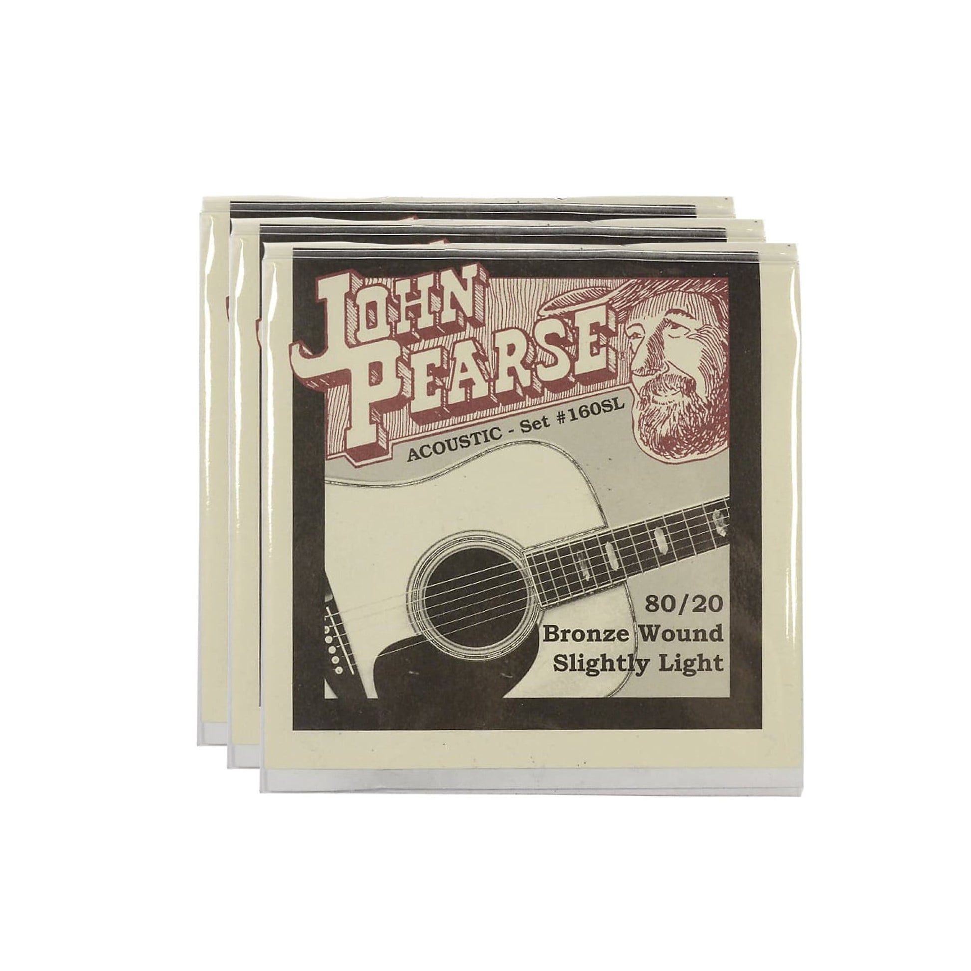 John Pearse Acoustic Strings 80/20 Bronze Slightly Light 11-50 3 Pack Bundle Accessories / Strings / Guitar Strings