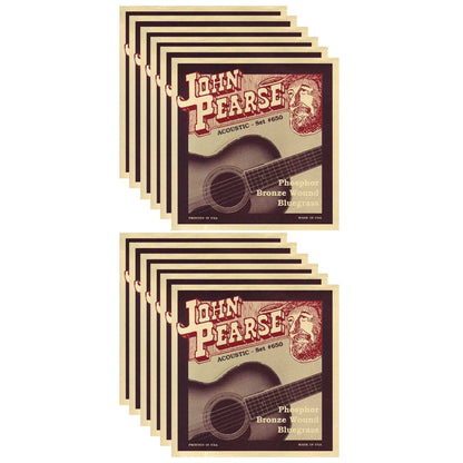John Pearse Acoustic Strings Phosphor Bronze Bluegrass 12-56 (12 Pack Bundle) Accessories / Strings / Guitar Strings