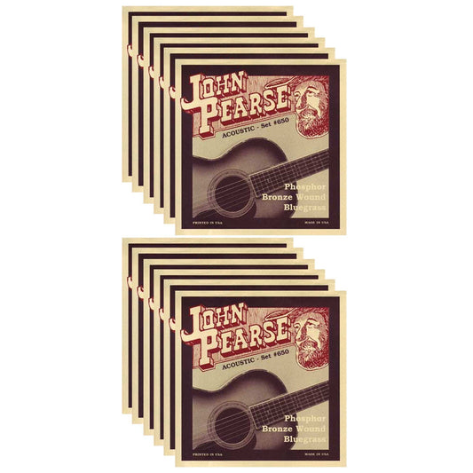 John Pearse Acoustic Strings Phosphor Bronze Bluegrass 12-56 (12 Pack Bundle) Accessories / Strings / Guitar Strings