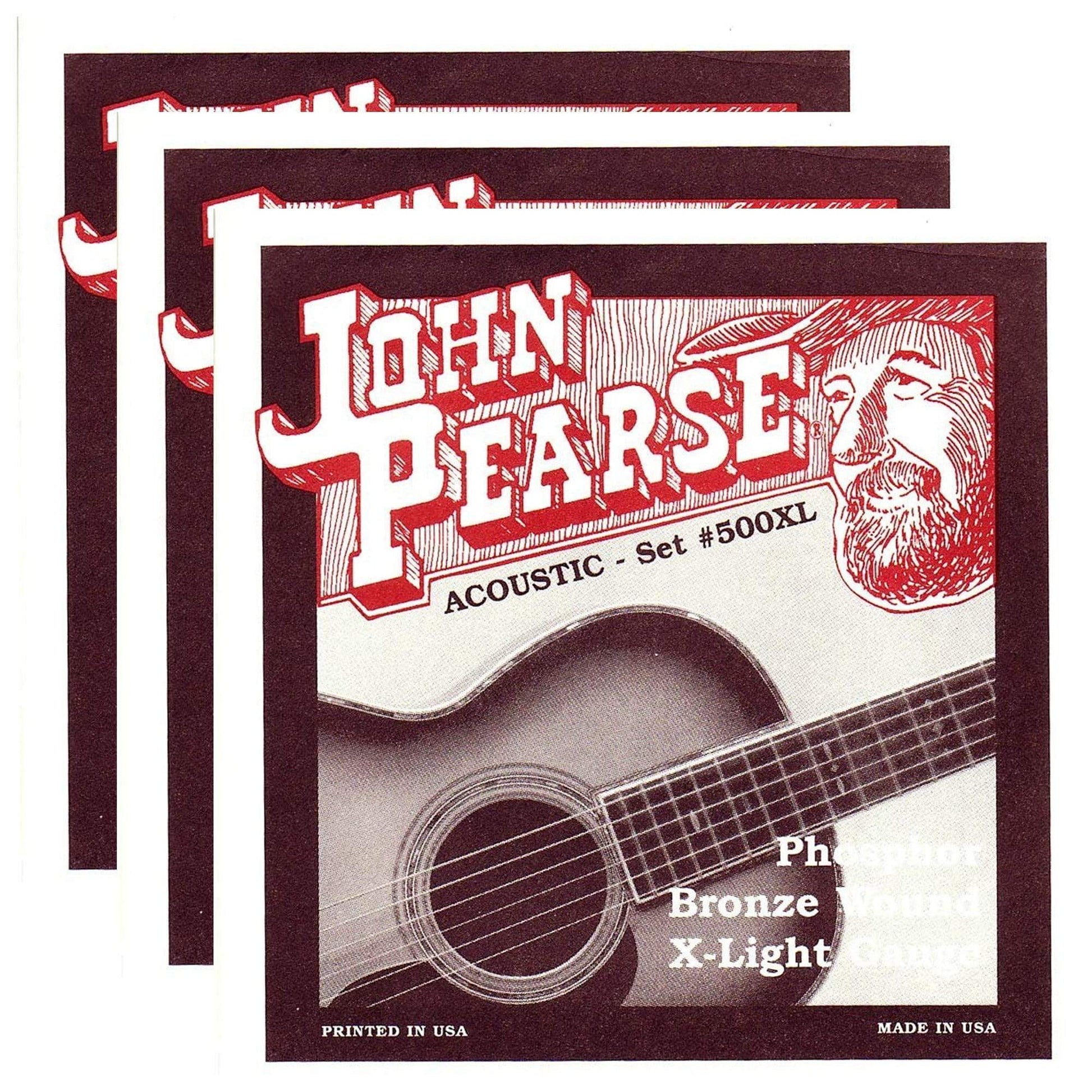 John Pearse Acoustic Strings Phosphor Bronze Extra Light 10-47 (3 Pack Bundle) Accessories / Strings / Guitar Strings