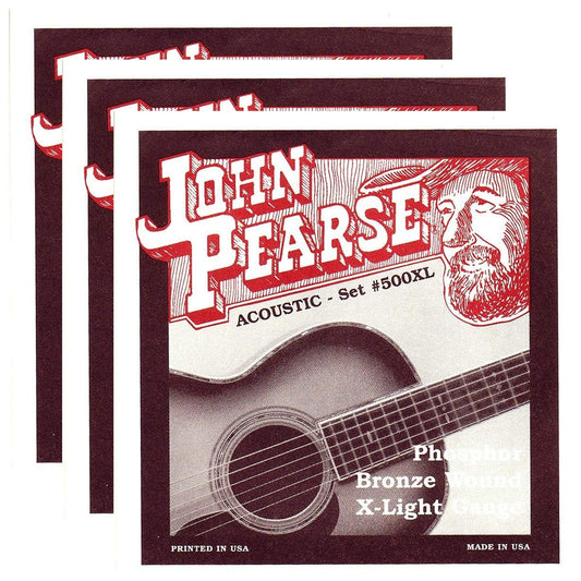 John Pearse Acoustic Strings Phosphor Bronze Extra Light 10-47 (3 Pack Bundle) Accessories / Strings / Guitar Strings