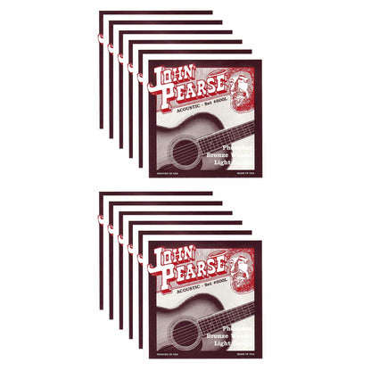 John Pearse Acoustic Strings Phosphor Bronze Light 12-53 (12 Pack Bundle) Accessories / Strings / Guitar Strings