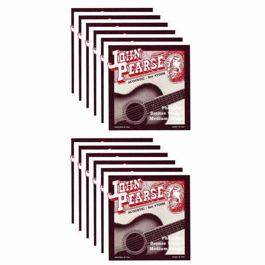 John Pearse Acoustic Strings Phosphor Bronze Medium 13-56 (12 Pack Bundle) Accessories / Strings / Guitar Strings