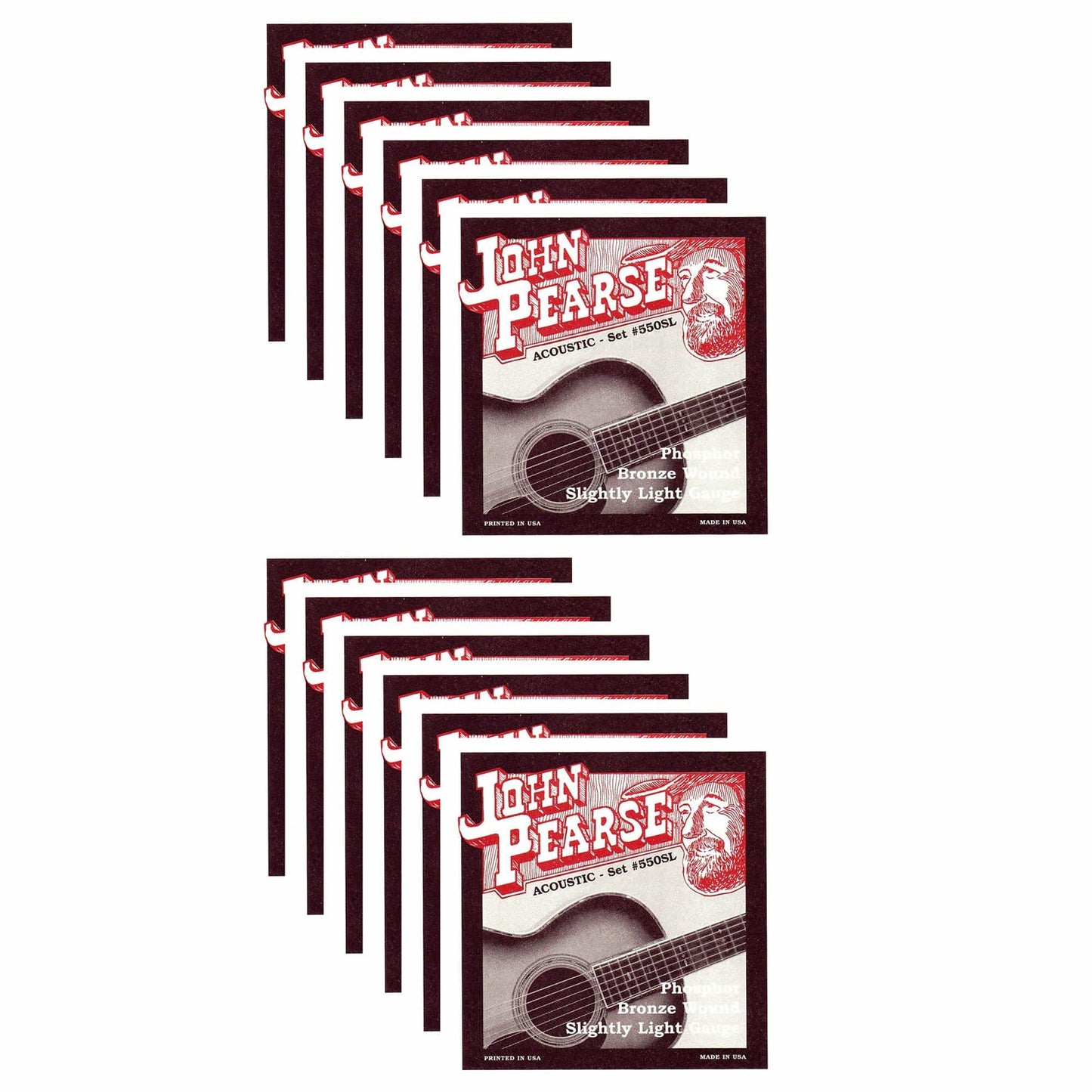 John Pearse Acoustic Strings Phosphor Bronze Slightly Light 11-50 (12 Pack Bundle) Accessories / Strings / Guitar Strings