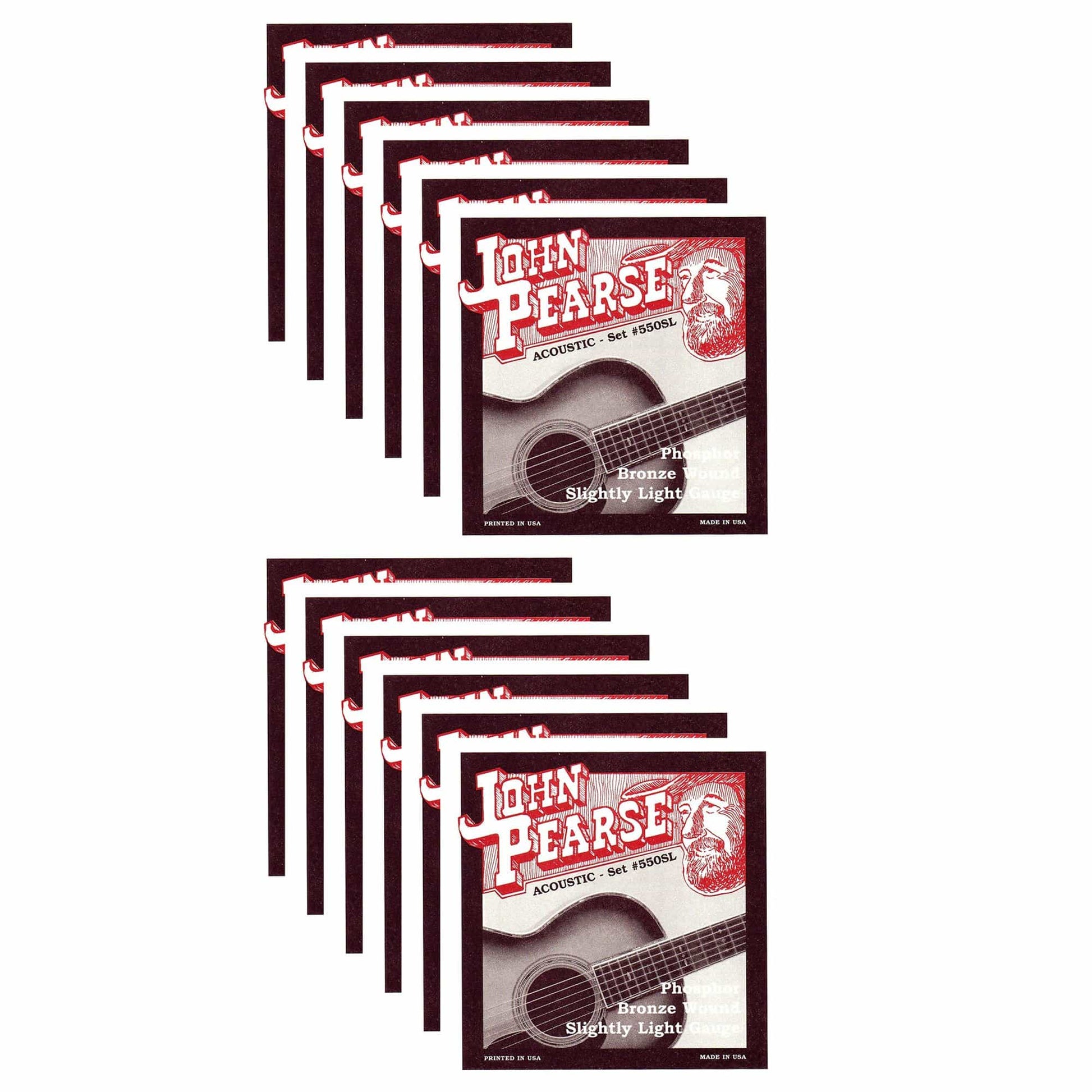 John Pearse Acoustic Strings Phosphor Bronze Slightly Light 11-50 (12 Pack Bundle) Accessories / Strings / Guitar Strings