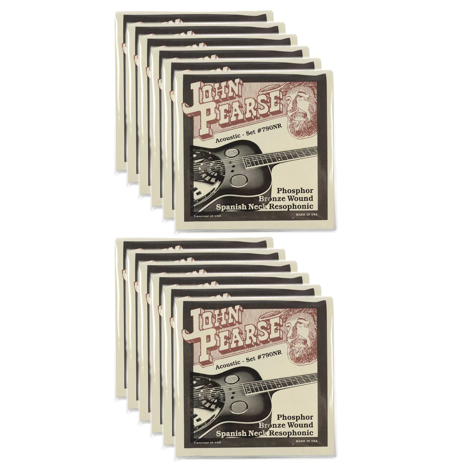 John Pearse Acoustic Strings Phosphor Bronze Spanish Neck Resophonic 13-56 (12 Pack Bundle) Accessories / Strings / Guitar Strings