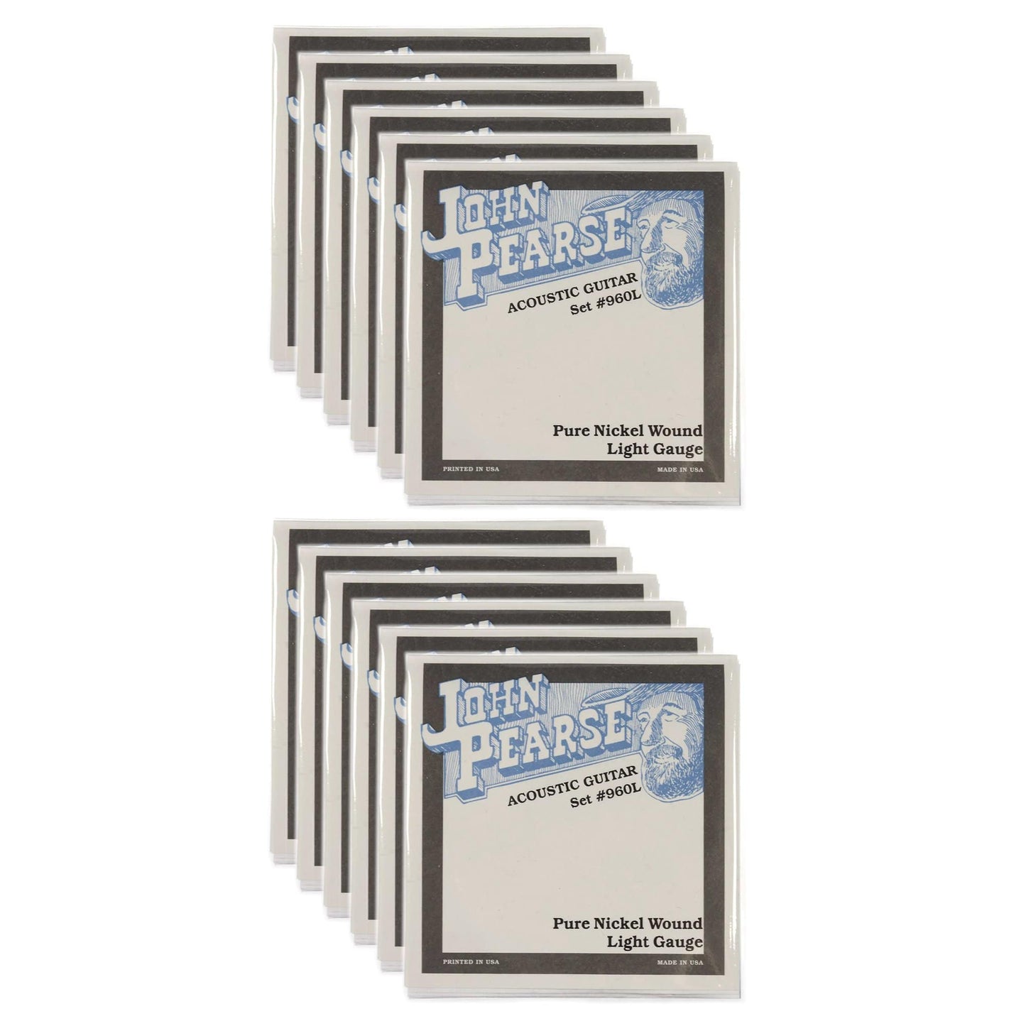 John Pearse Acoustic Strings Pure Nickel Light 12-54 (12 Pack Bundle) Accessories / Strings / Guitar Strings
