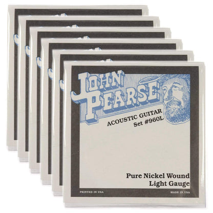 John Pearse Acoustic Strings Pure Nickel Light 12-54 (6 Pack Bundle) Accessories / Strings / Guitar Strings