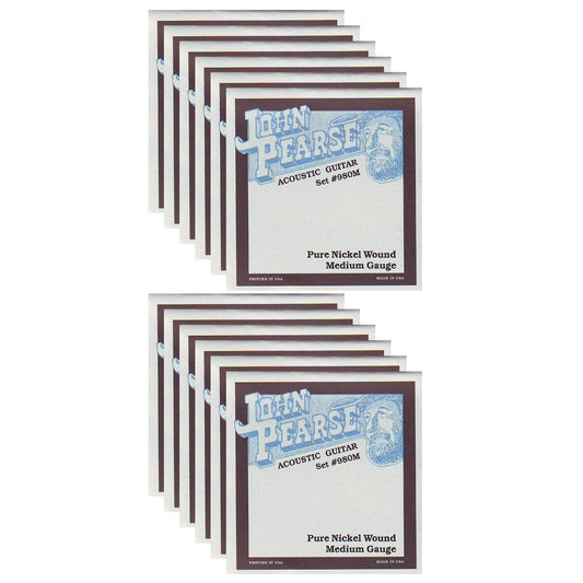 John Pearse Acoustic Strings Pure Nickel Medium 13-57 (12 Pack Bundle) Accessories / Strings / Guitar Strings