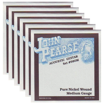 John Pearse Acoustic Strings Pure Nickel Medium 13-57 (6 Pack Bundle) Accessories / Strings / Guitar Strings