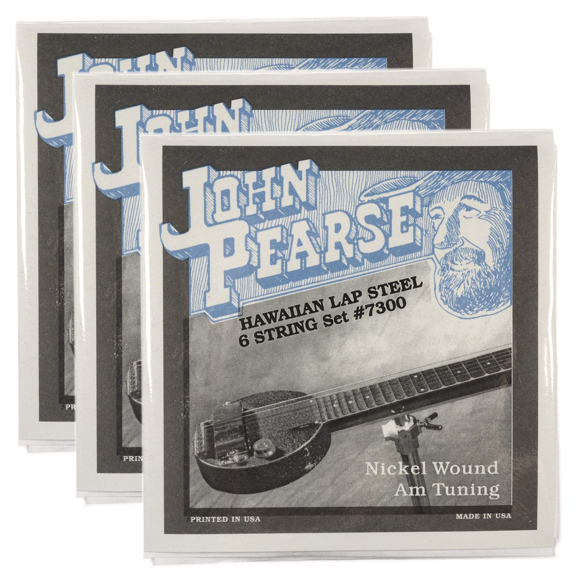 John Pearse Hawaiian Lap Steel Strings Pure Nickel Am Tuning 16-54 3 P ...