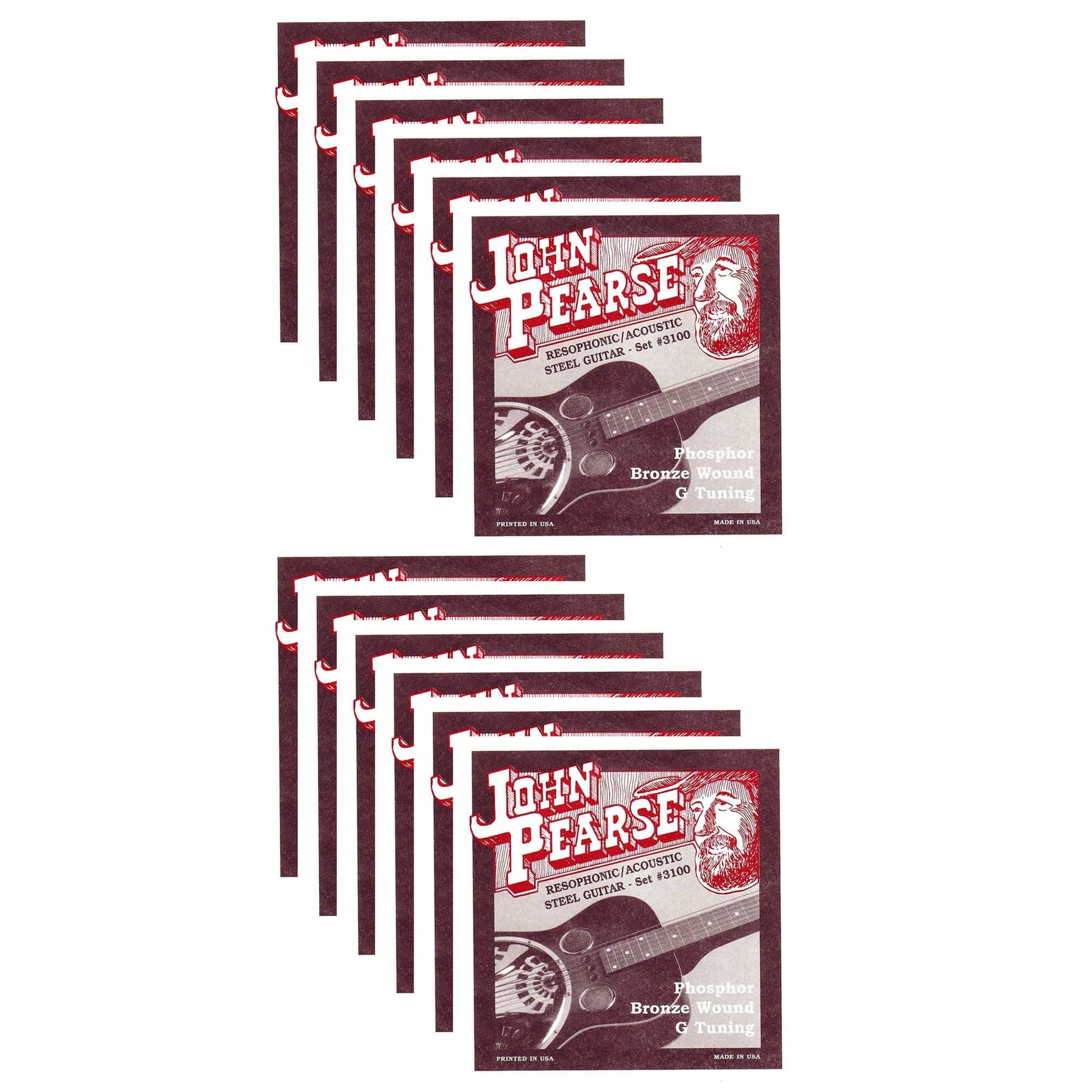 John Pearse Resophonic Strings Phosphor Bronze G Tuning 16-59 (12 Pack Bundle) Accessories / Strings / Other Strings