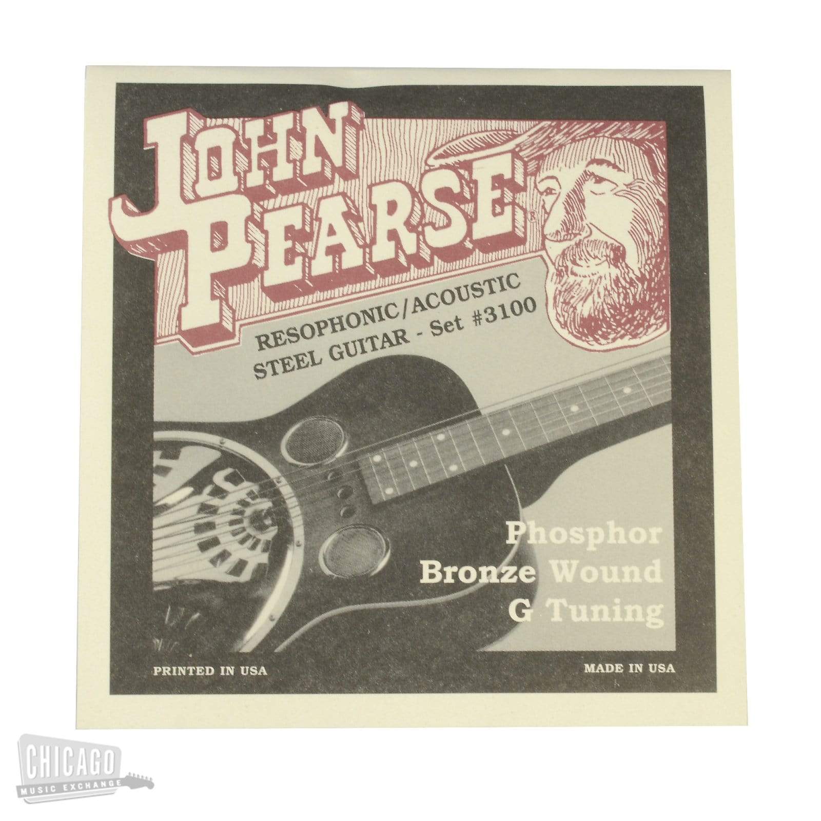 Pearse　Music　Exchange　–　Resophonic　16-59　Tuning　G　Bronze　Phosphor　Strings　John　Chicago