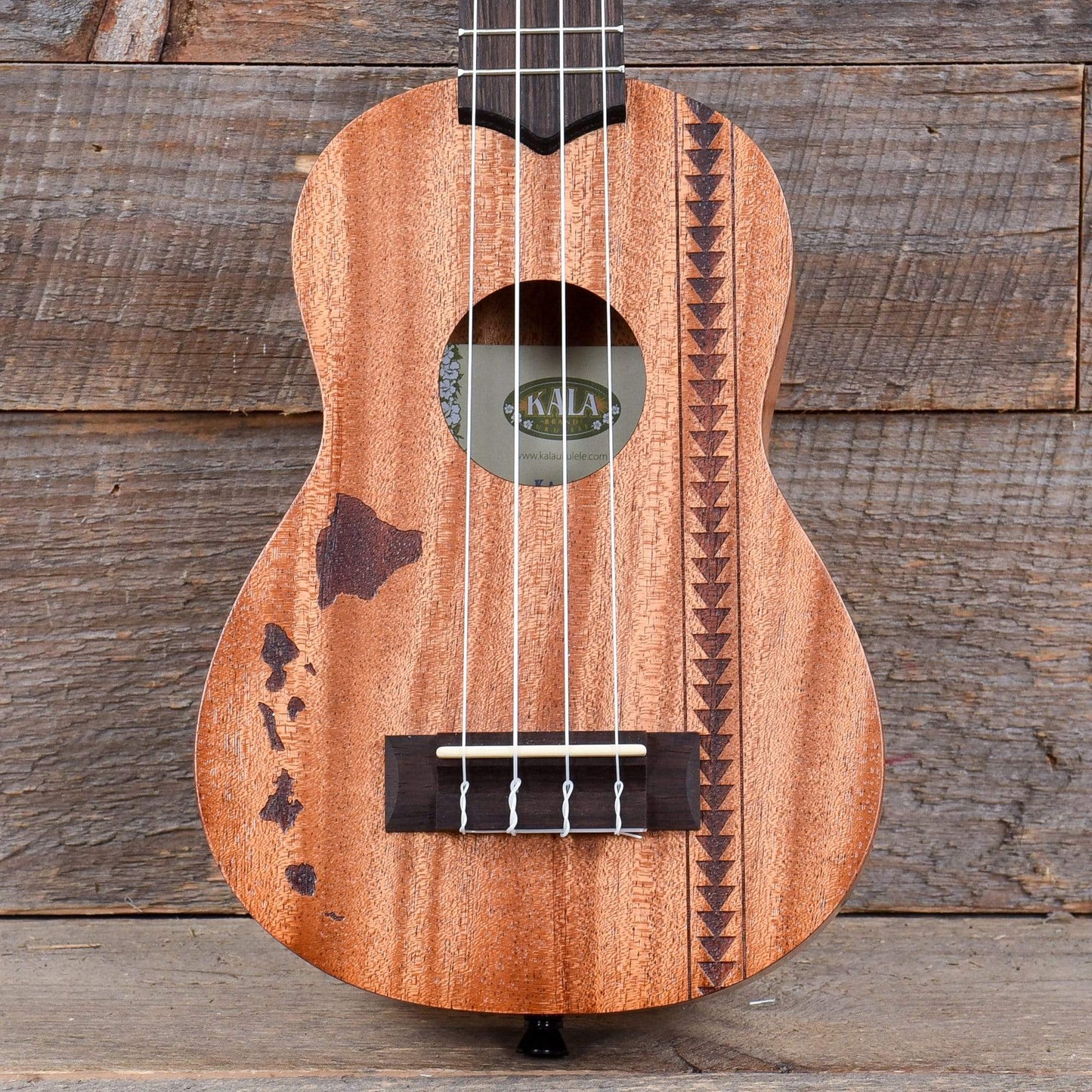 Kala KA-15S-H2 Soprano Ukulele Satin Mahogany Hawaiian Island Laser w/Tattoo Folk Instruments / Ukuleles