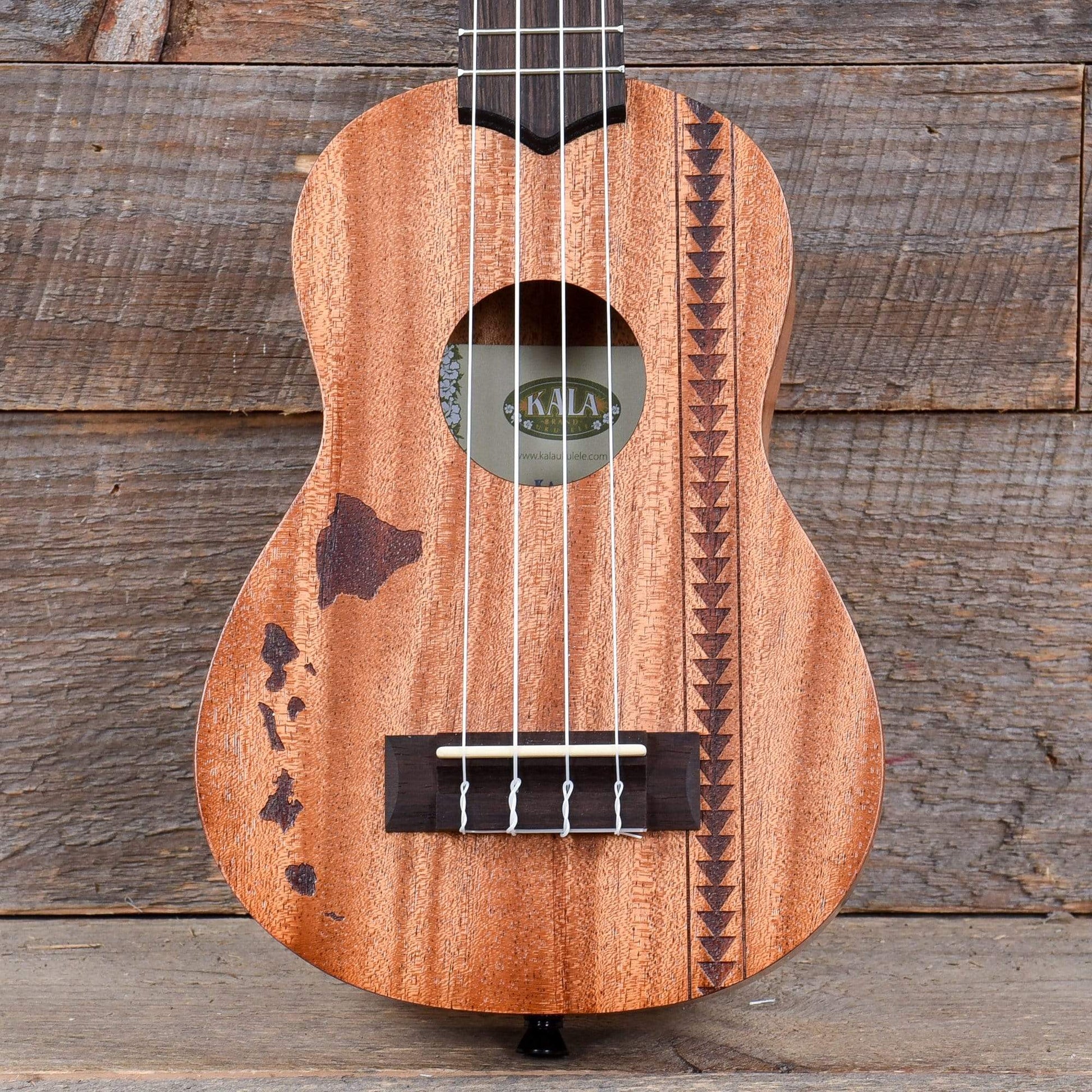 Kala KA-15S-H2 Soprano Ukulele Satin Mahogany Hawaiian Island Laser w/Tattoo Folk Instruments / Ukuleles