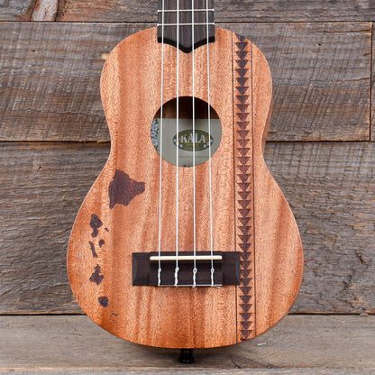 Kala KA-15S-H2 Soprano Ukulele Satin Mahogany Hawaiian Island Laser w/Tattoo Folk Instruments / Ukuleles