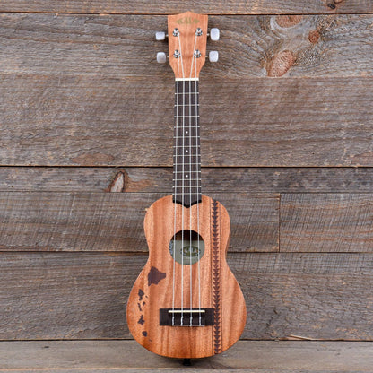 Kala KA-15S-H2 Soprano Ukulele Satin Mahogany Hawaiian Island Laser w/Tattoo Folk Instruments / Ukuleles