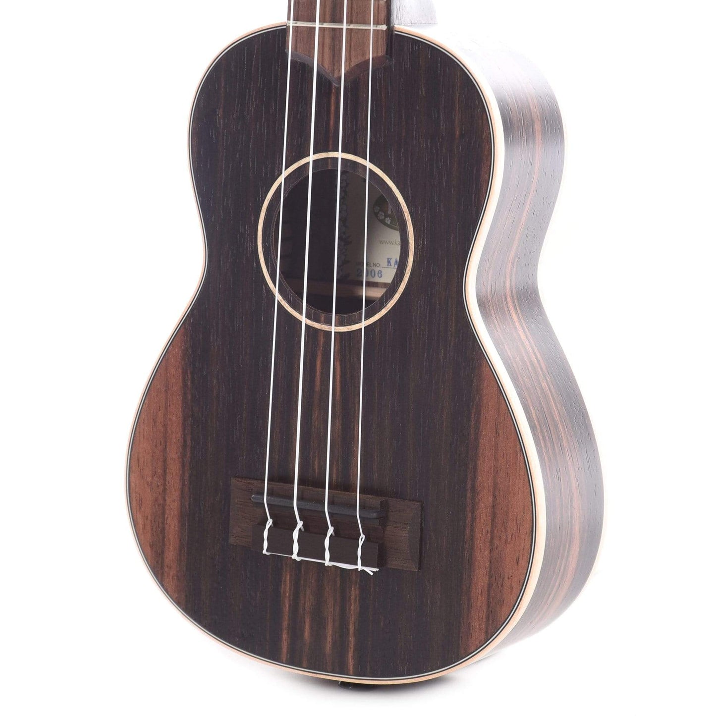 Kala KA-EBY-S Soprano Ukulele Satin Striped Ebony Folk Instruments / Ukuleles