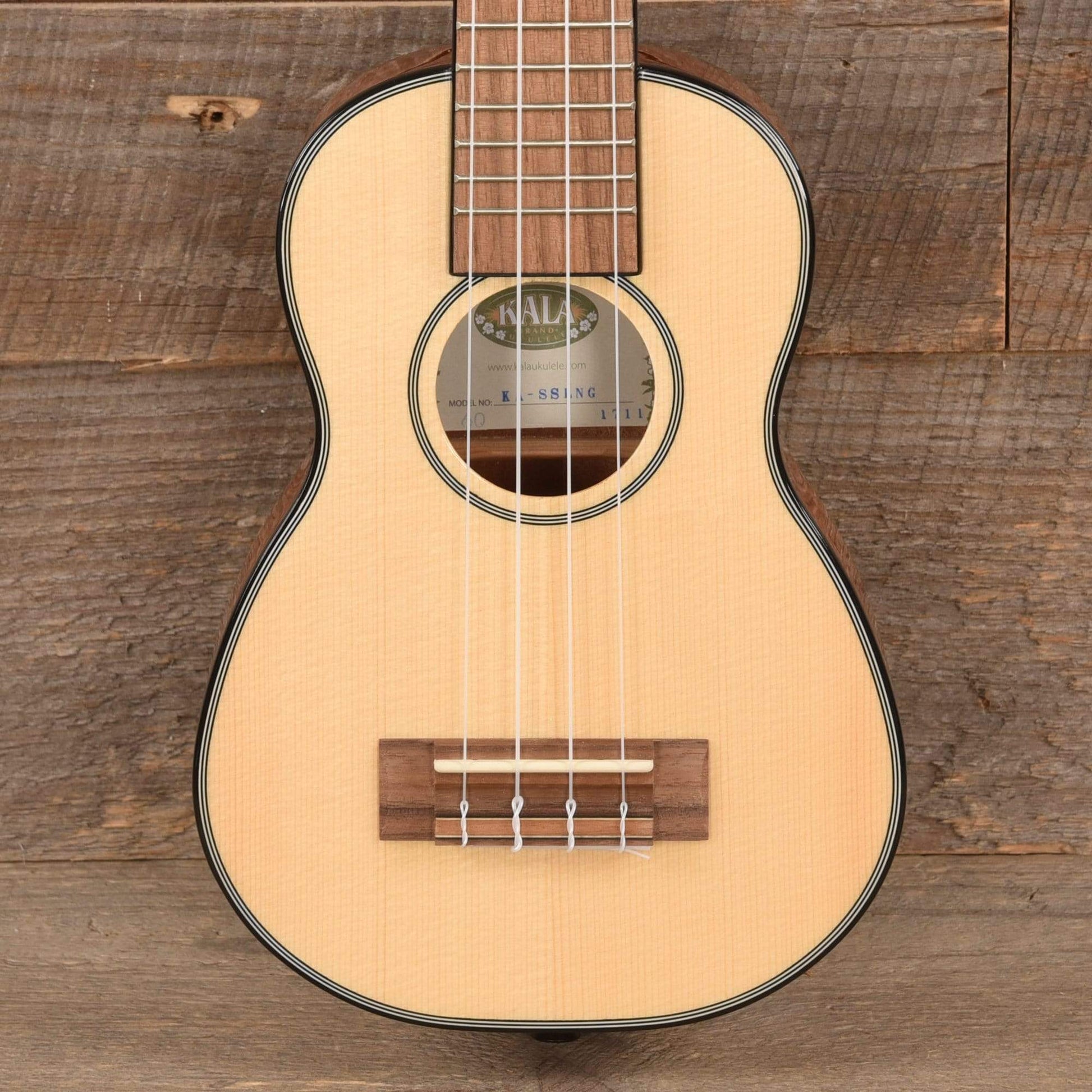 Kala KA-SSLNG Long Neck Ukulele Gloss Solid Spruce/Mahogany Folk Instruments / Ukuleles