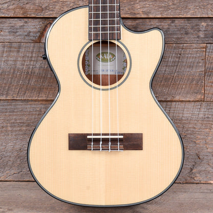 Kala KA-STGE-C Tenor Ukulele Gloss Solid Spruce/Mahogany Cutaway w/EQ Folk Instruments / Ukuleles
