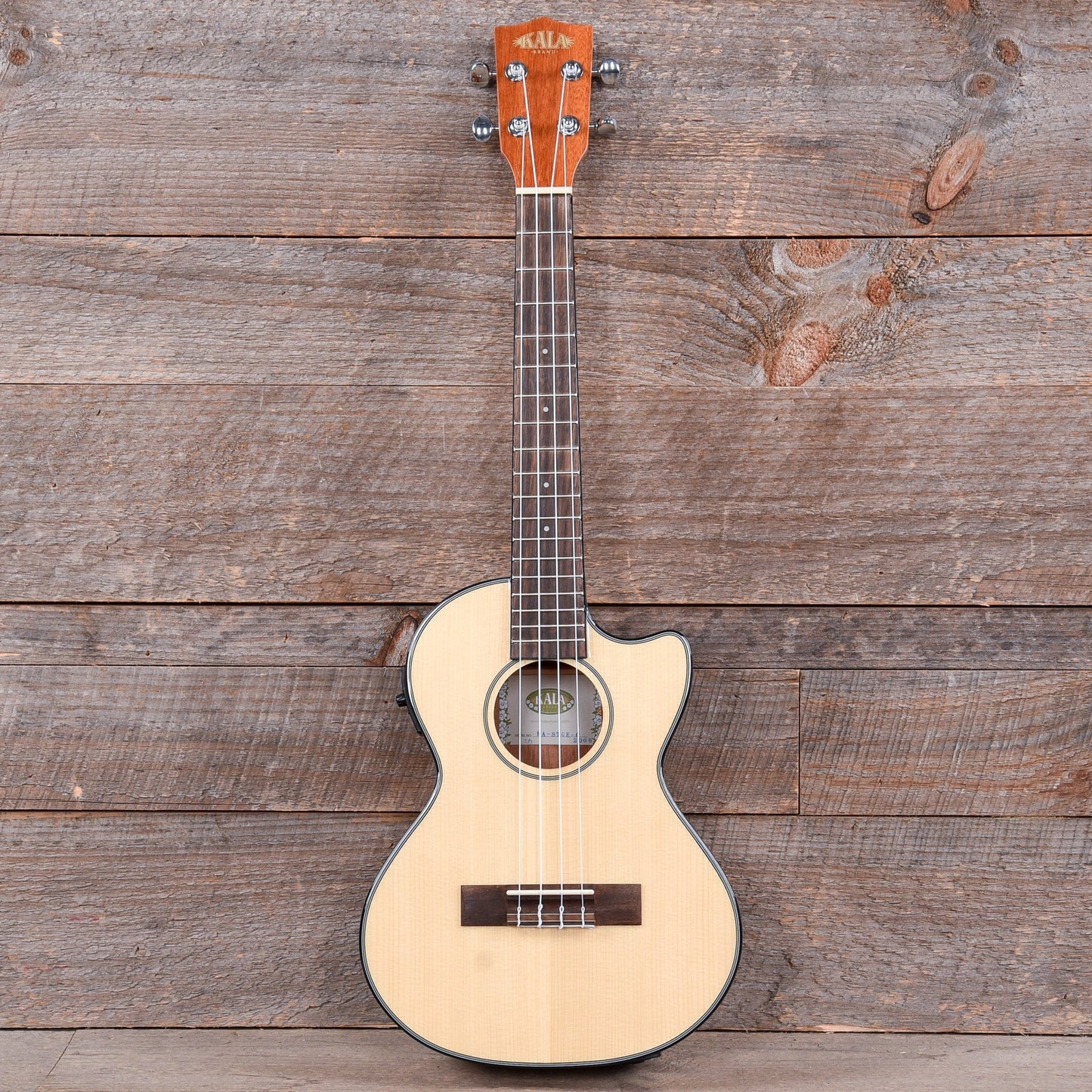 Kala KA-STGE-C Tenor Ukulele Gloss Solid Spruce/Mahogany Cutaway w/EQ Folk Instruments / Ukuleles