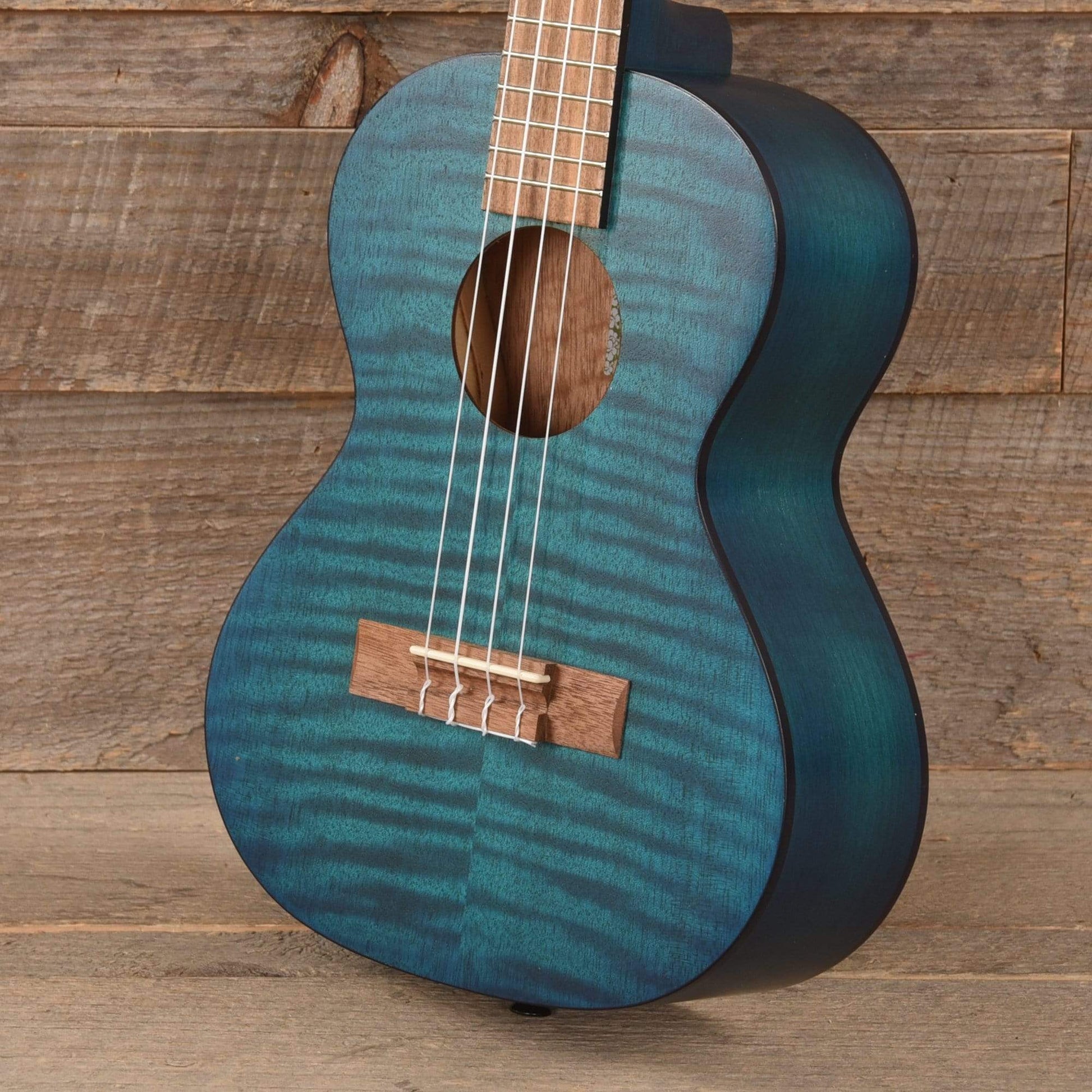 Kala KA-TEMB Tenor Ukulele Blue Translucent Satin Exotic Mahogany Folk Instruments / Ukuleles