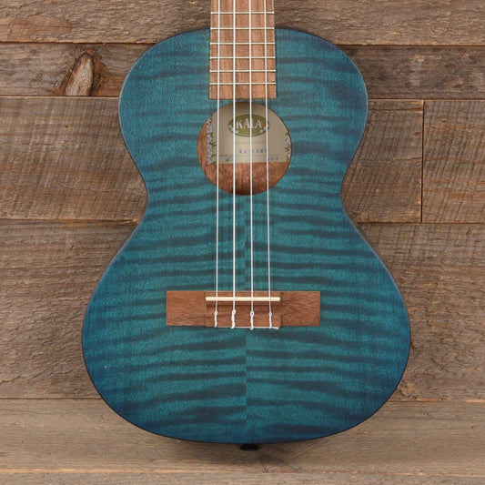 Kala KA-TEMB Tenor Ukulele Blue Translucent Satin Exotic Mahogany Folk Instruments / Ukuleles