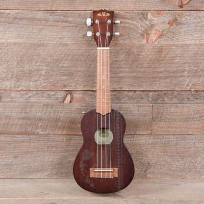 Kala Soprano Ukulele Satin Mahogany Hawaiian Island Laser w/Tattoo Folk Instruments / Ukuleles