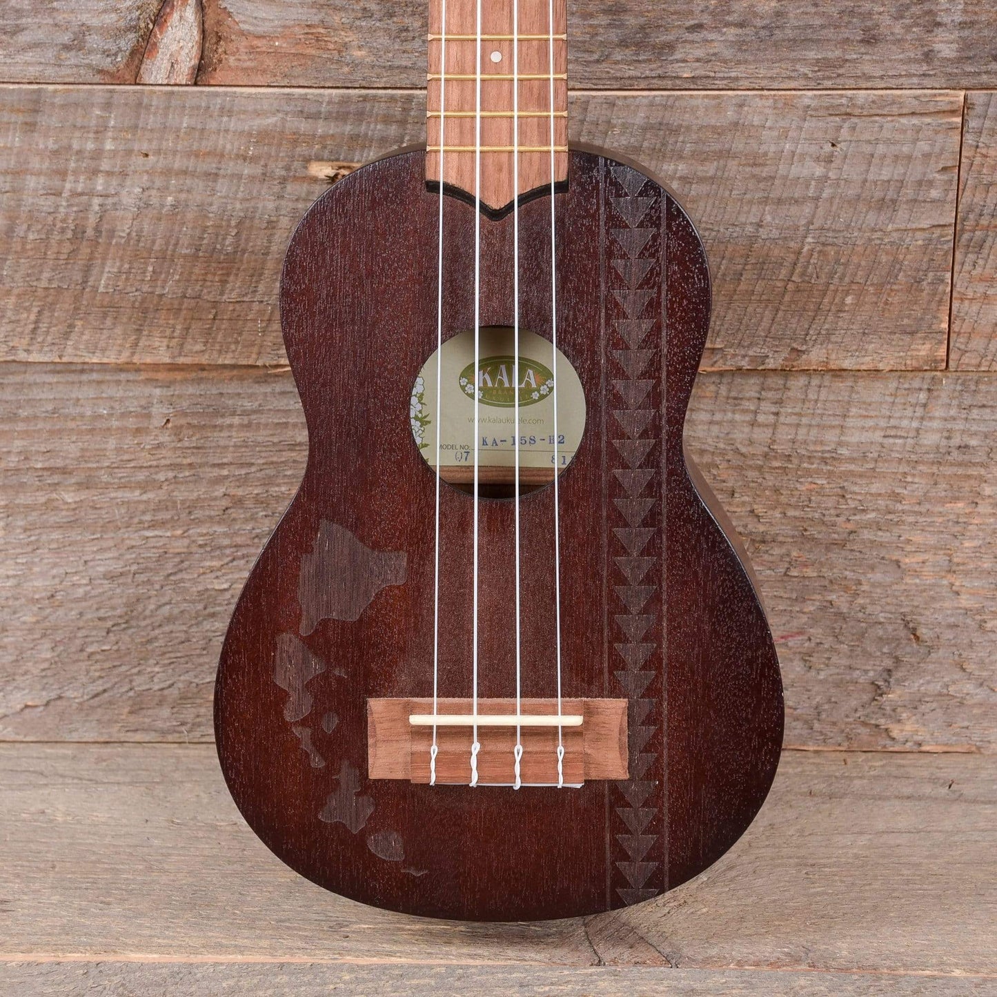 Kala Soprano Ukulele Satin Mahogany Hawaiian Island Laser w/Tattoo Folk Instruments / Ukuleles