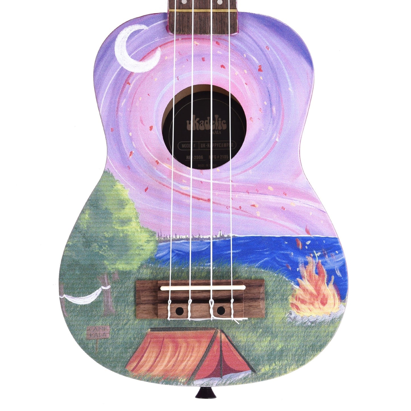 Kala UK-HAPPYCAMPER Ukadelic Happy Camper Soprano Ukulele Folk Instruments / Ukuleles
