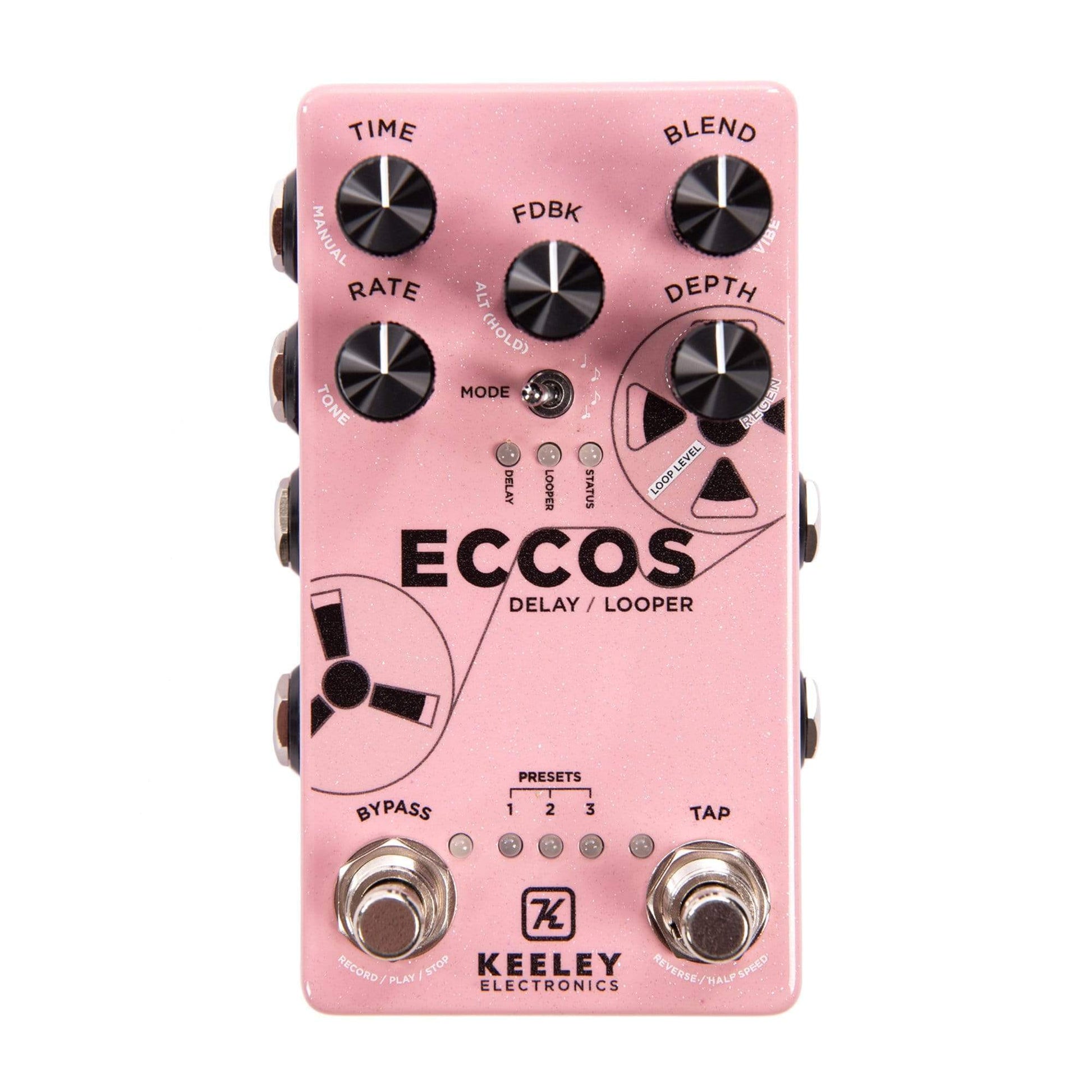 keeley looper pedal Keeley ECCOS Modulated Delay/Looper Shell Pink Sparkle