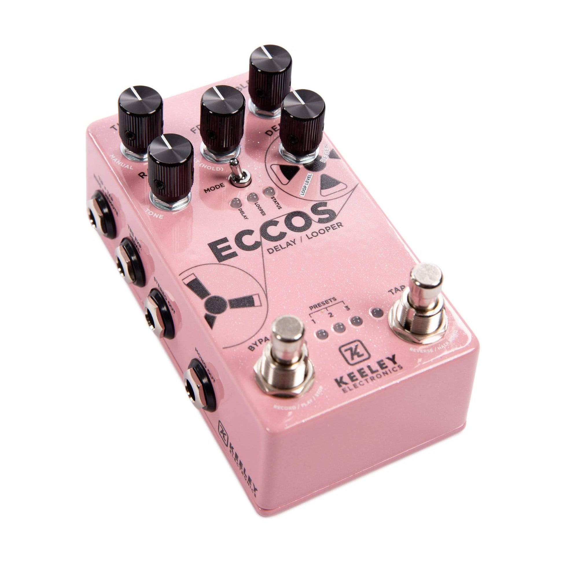delay looper pedal Keeley ECCOS Modulated Delay/Looper Shell Pink Sparkle