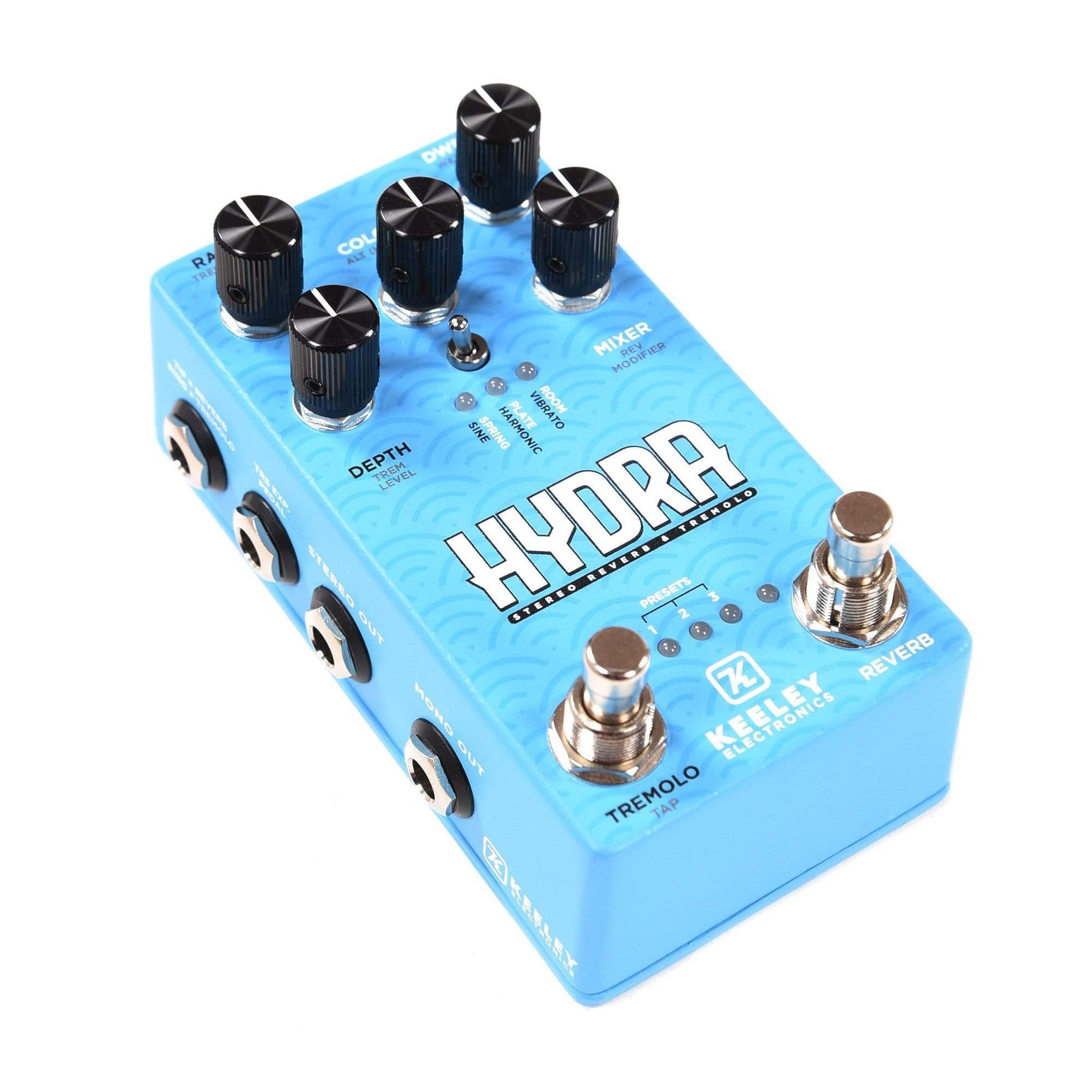 stereo mixer pedal Keeley Hydra Stereo Reverb & Tremolo Pedal