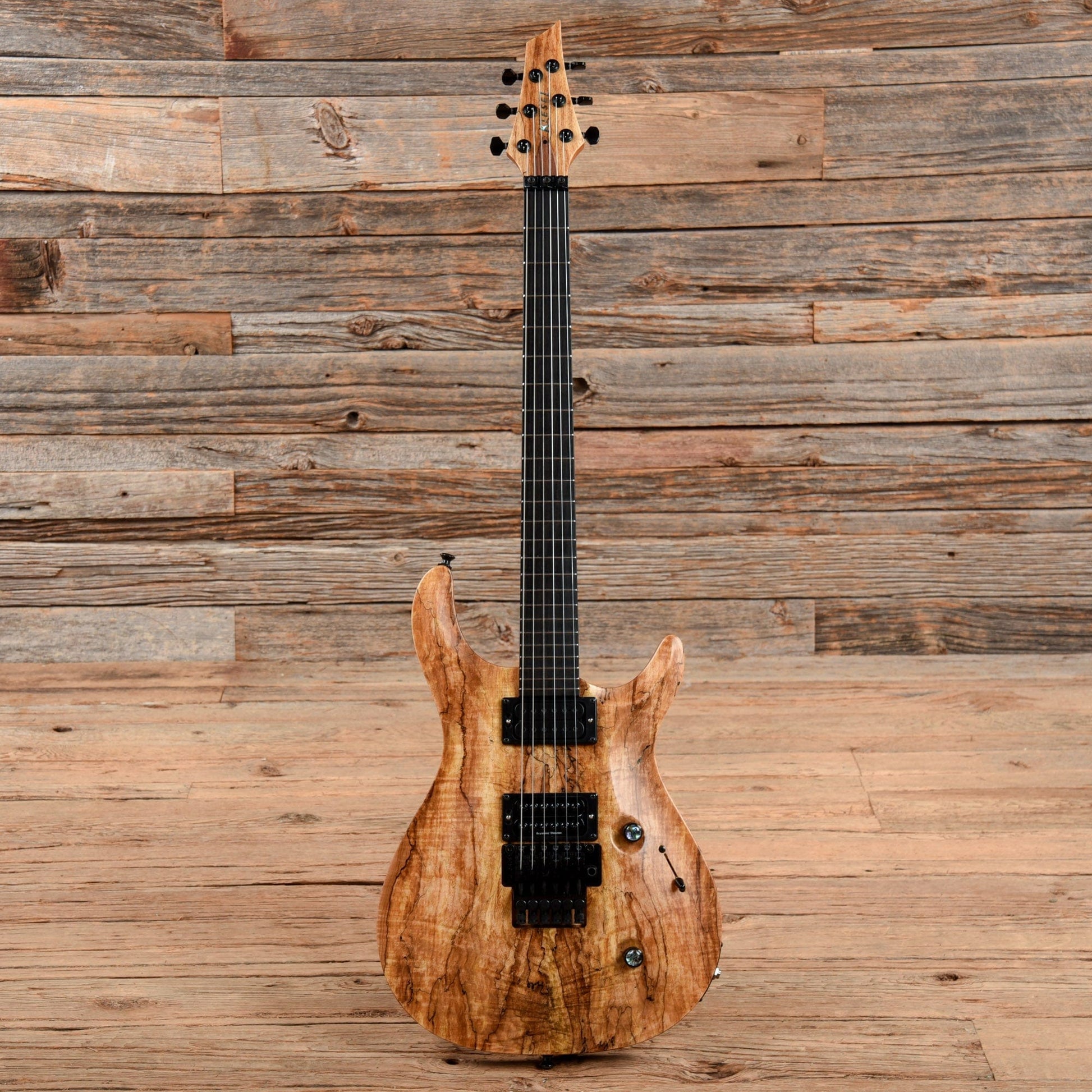 Kiesel Crescent Spalted Maple Floyd Rose Natural Satin Matte Electric Guitars / Solid Body