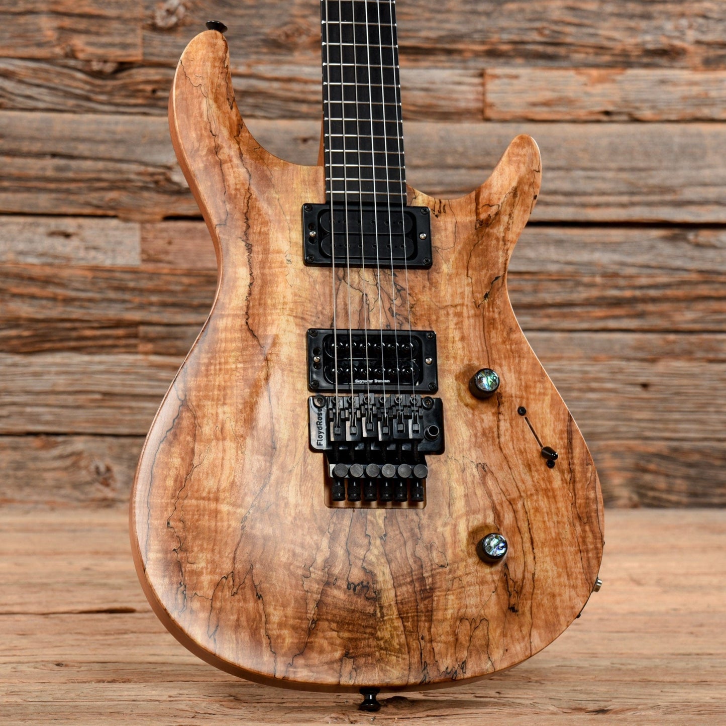 Kiesel Crescent Spalted Maple Floyd Rose Natural Satin Matte Electric Guitars / Solid Body