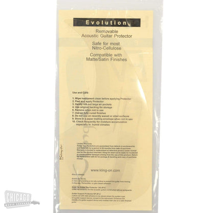 Kling-On SS-1P-C Static Cling 1-Piece "Tear-Drop" Pickguard for Steel Acoustic Clear Parts / Pickguards