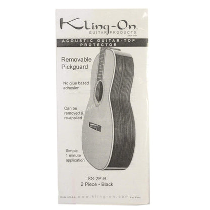 Kling-On SS-3P-B Static Cling 2-Piece Acoustic Pickguard Black Parts / Pickguards